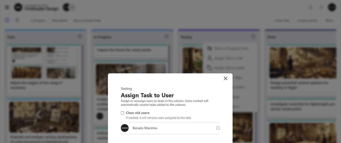 GitScrum Assign Tasks to Users